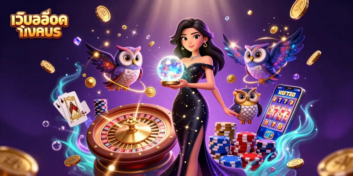 Engage in เว็บสล็อตทดลอง with stunning visuals of a woman in a galaxy-themed gown and cosmic elements.