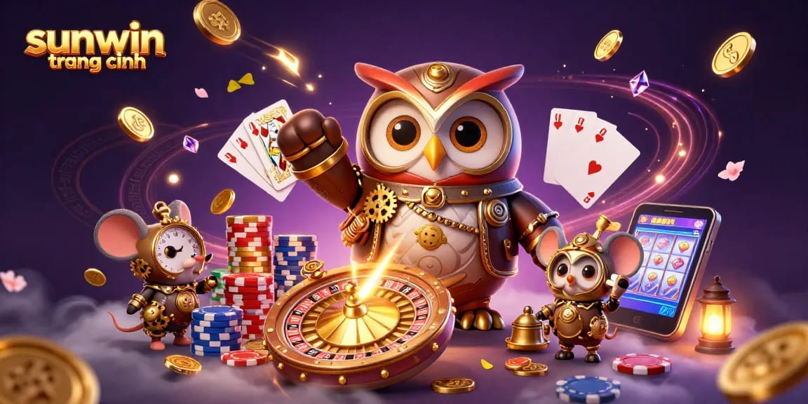 Engage with sunwin trang chính and enjoy 3D animated casino adventures featuring owls and lively game elements.