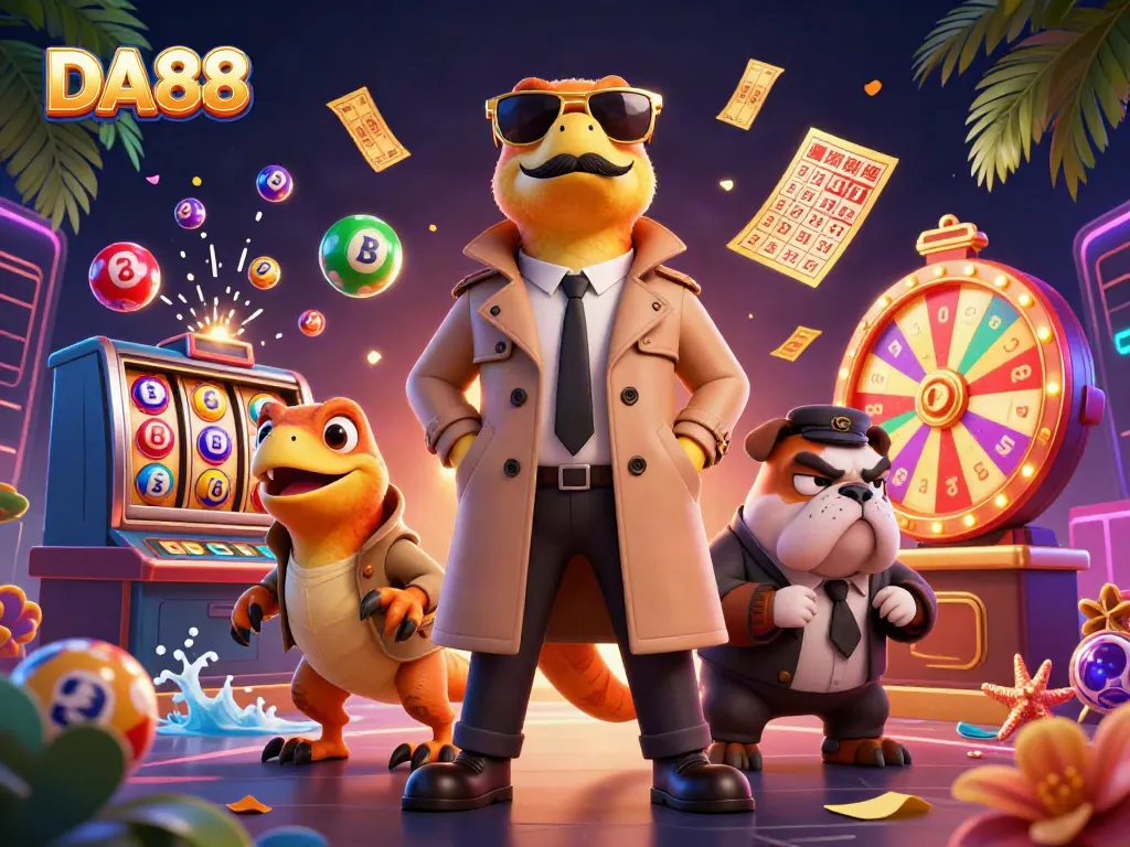 Engage in thrilling games at DA88 with captivating raptors entering a VIP casino lounge.