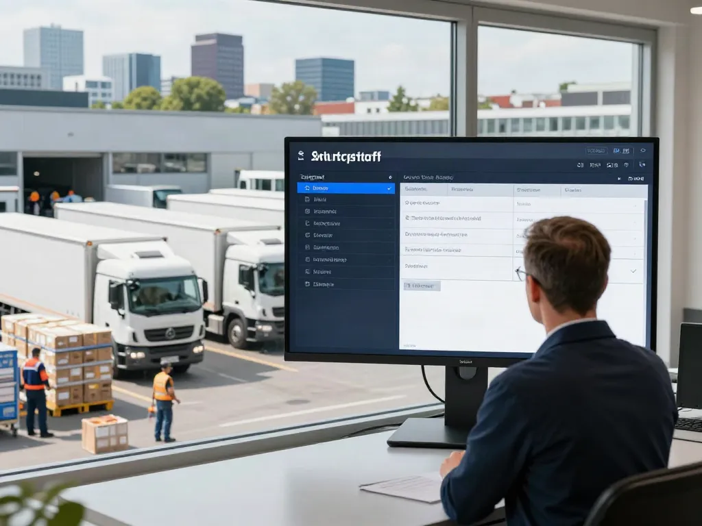 OCARGO Stuttgart - Professionelles Logistik-Team bei der Arbeit mit Lieferwagen und Paketen.