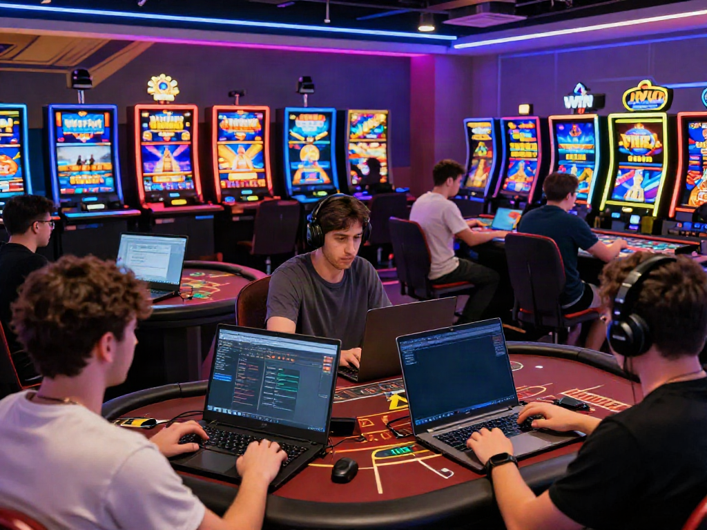 Engaging online gaming scene at https://iwinnk.jp.net/ with diverse players enjoying slots and live casino games.