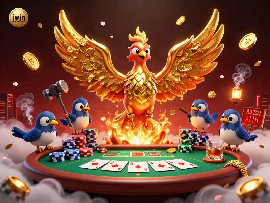 Engage in exciting casino gameplay with the molten golden phoenix and sparrow assistants at iwin.