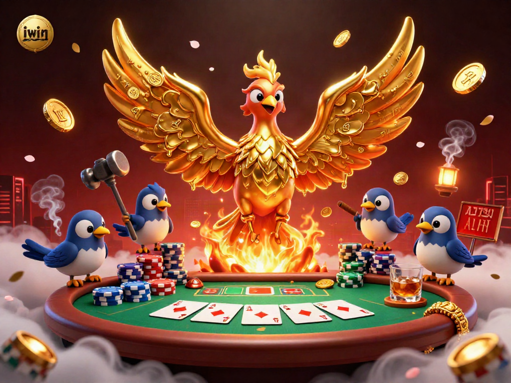Engage in exciting casino gameplay with the molten golden phoenix and sparrow assistants at iwin.
