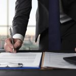 Signing Documents in Office