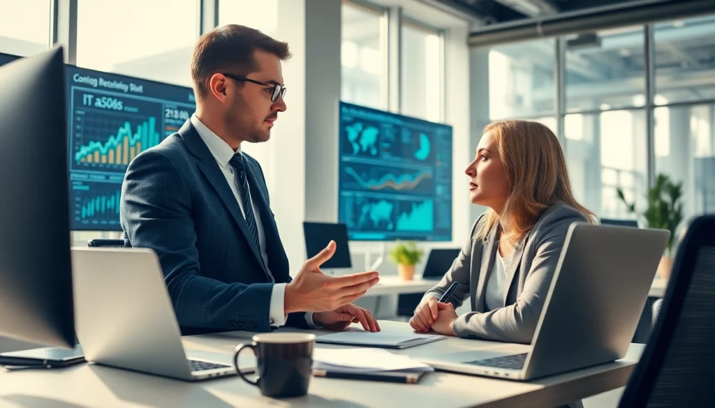 Headhunter IT interview setup showcasing a professional atmosphere and technology.