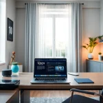 Innovativer Arbeitsplatz mit TechBoys Gadgets in einem modernen Home Office.